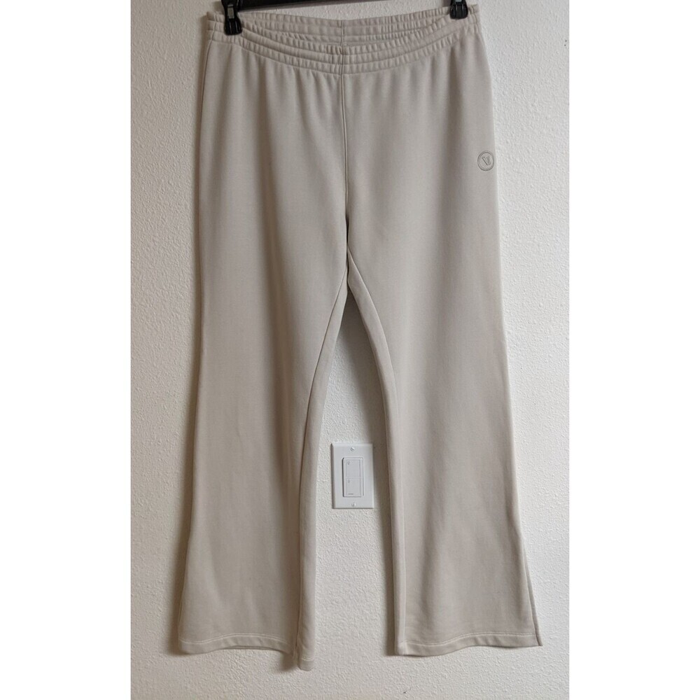 Women's Vuori Sedona Style # 32350 Flared Leg Slit Ankle Pants Cream Color L
